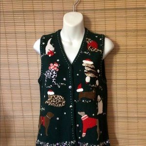 🎄🎄🍾Susan Bristol vest, appliqués, pretty stitch